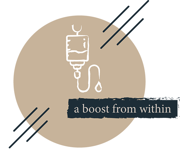 The IV Bar Drip Icon with Slogan | A Boost From Within
